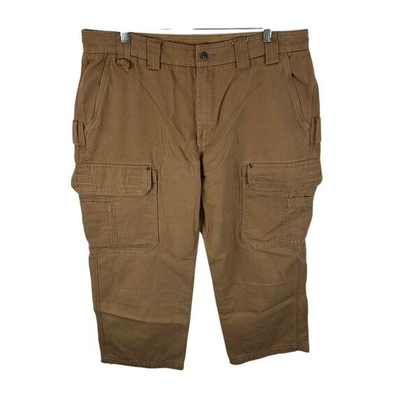 Duluth Trading Relaxed Fit Fire Hose Cargo Pants Size 38x28 Tan Work Utility - Picture 1 of 11